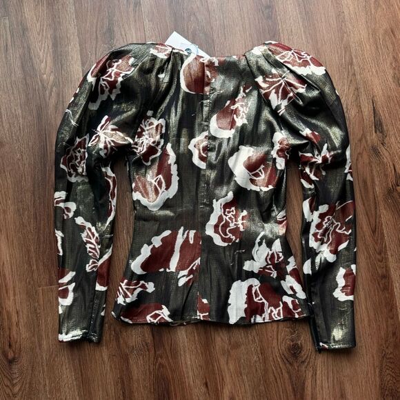 NEW TANYA TAYLOR cameron top in black multi Lame Shimmer 0 - Picture 14 of 17